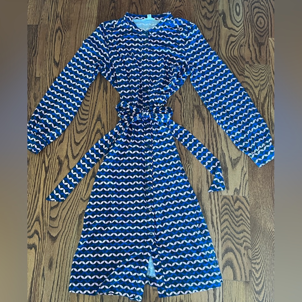 Boden Julia Shirtdress, Diamond Terrace Size- 10 Long - Picture 5 of 8